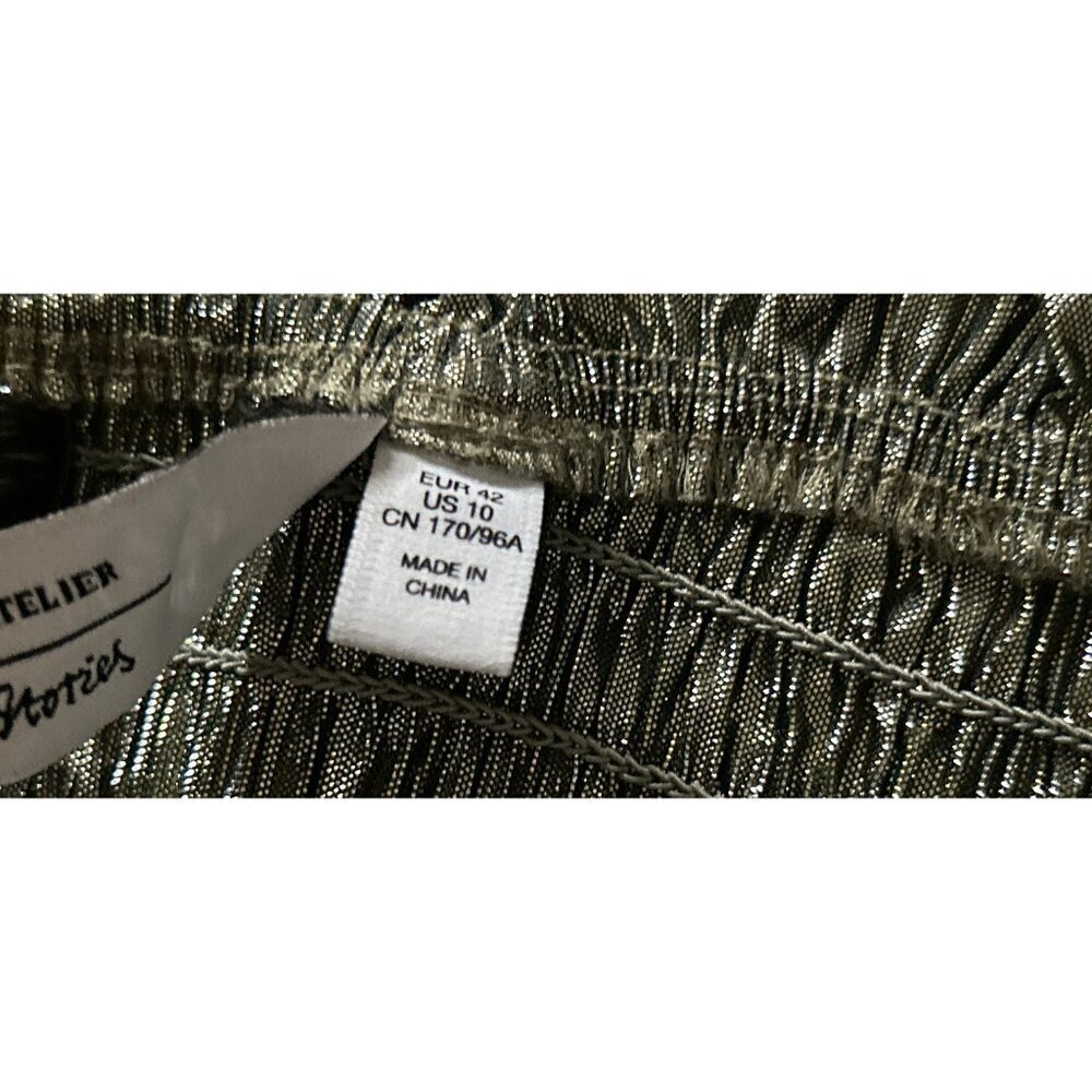 & other Stories Metallic Gold Smocked Ruffle Tube Top Size 10 - Picture 10 of 10